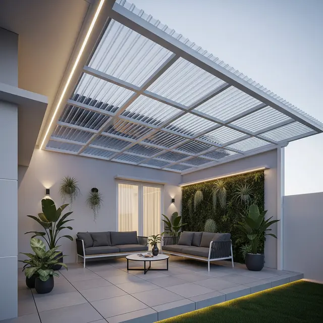 Panel uPVC Transparan Bergelombang (Gemini AI)