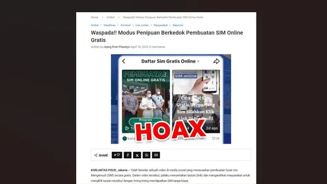 Tangkapan layar portal berita korlantas.go.id