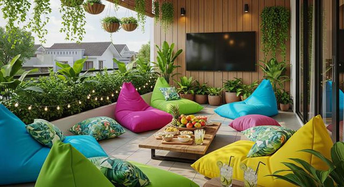 7 Desain Teras Kecil Tapi Kekinian dengan Bean Bag untuk Nobar Seru 2025