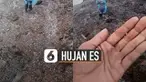 Fenomena alam langka terjadi di Gunung Slamet karena diguyur hujan es.