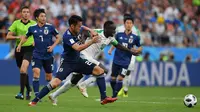 Timnas Jepang bermain 2-2 kontra Senegal pada laga kedua Grup H Piala Dunia 2018, di Central Stadium, Minggu (24/6/2018) malam WIB. (AFP/JORGE GUERRERO)