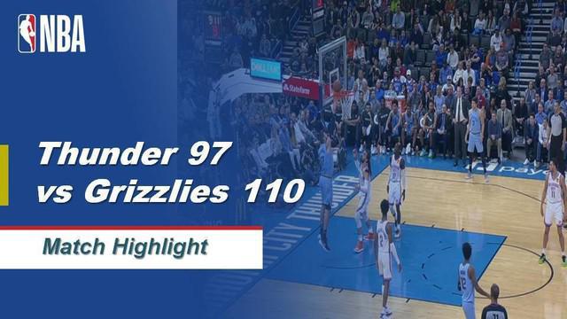 Berita Video Highlights NBA 2019-2020, New Oklahoma Thunder Vs Memphis Grizzlies 97-110