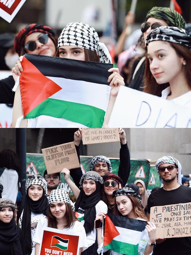 Syifa Hadju bersama beberapa influencer lainnya di aksi damai membela Palestina
