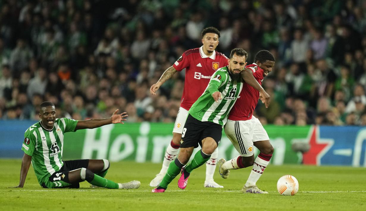Pada leg pertama di Old Trafford, Pasukan Erik ten Hag mengalahkan Real Betis dengan skor 4-1. (AP Photo/Jose Breton)