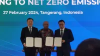 Penandatanganan MoU ASMINDO dan CNFA, Selasa (27/2/2024). (Liputan6/Muhammad Jibril Razky Kamal)