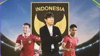 Timnas Indonesia - Ivar Jenner, Shin Tae-yong, Marselino Ferdinan (Bola.com/Adreanus Titus)
