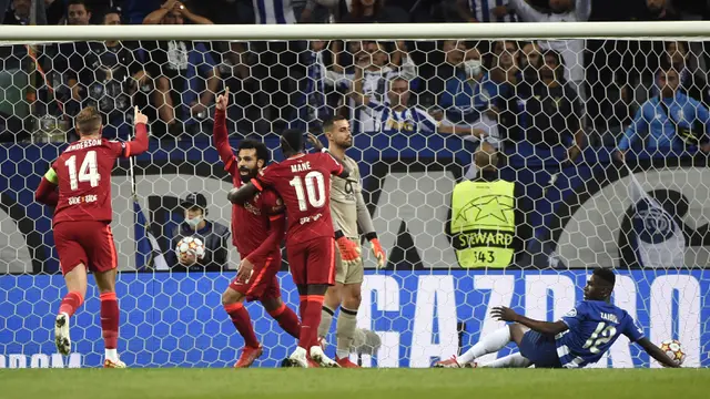 Foto: Salah dan Firmino Cetak Brace, Liverpool Gulung Porto 5-1 di Matchday Kedua Liga Champions 2021 / 2022