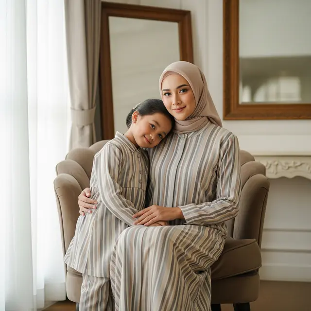 Gamis Couple Ibu dan Anak 2026 (Image by Gemini AI)