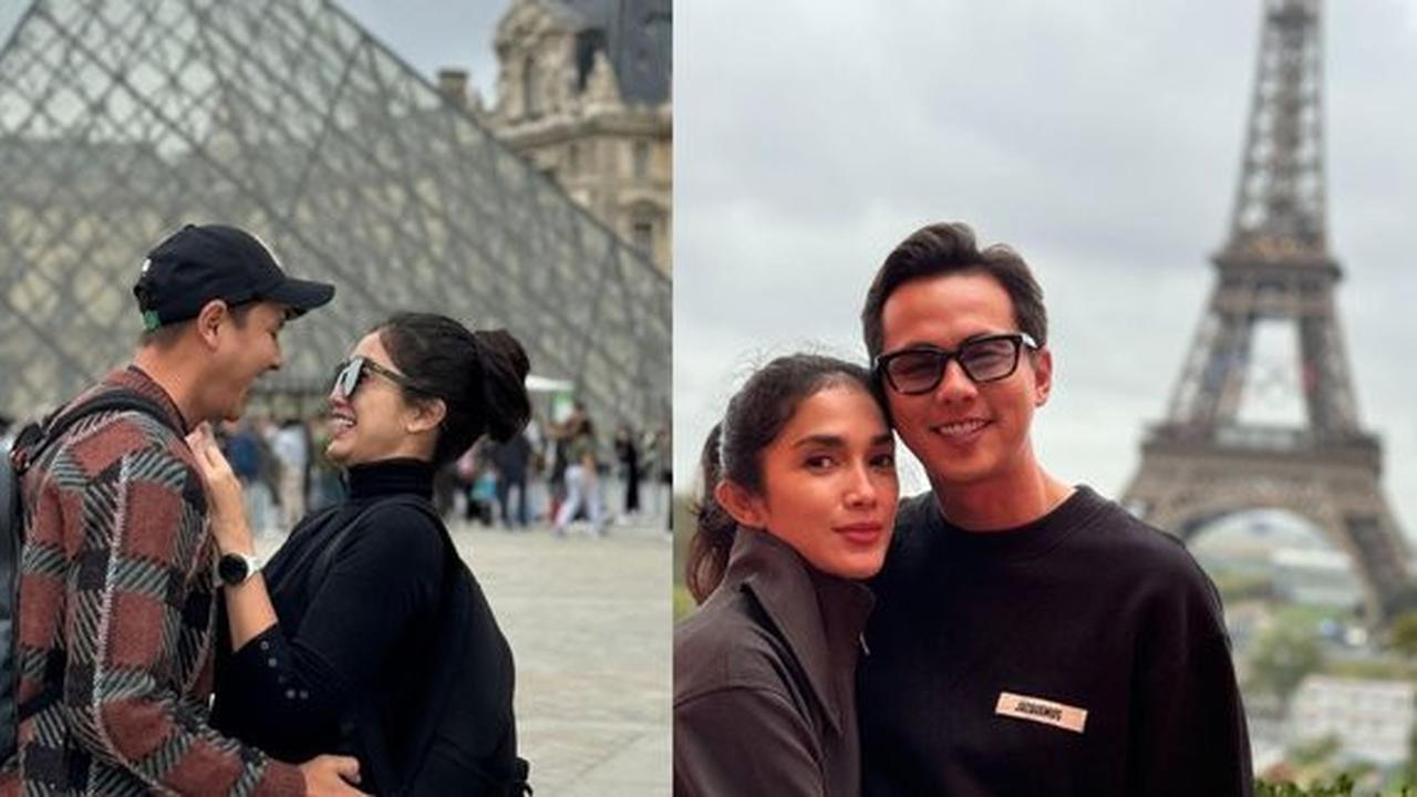 8 Foto Romantis Ussy Sulistiawaty dan Andhika Pratama di Kota Paris