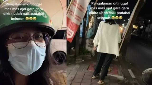 Wanita ditinggal driver ojol (TikTok/@theiconicduo.cg)
