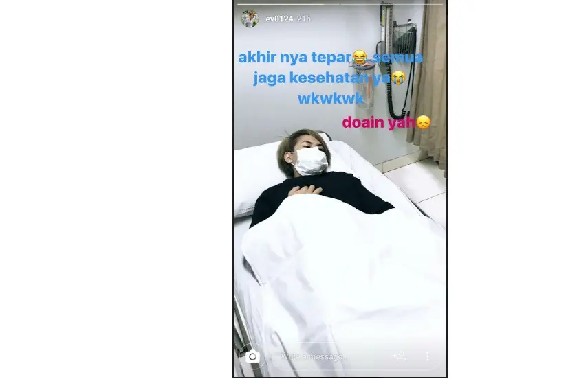 Evelyn Nada Anjani dirawat di rumah sakit (Foto: Instagram)