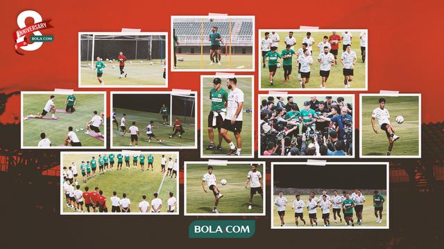 Ilustrasi - Kolase Foto Latihan Timnas Indonesia Jelang Laga Pertandingan Indonesia vs Argentina