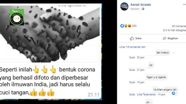 Cek Fakta Muncul Lagi Hoaks Foto Penampakan Bentuk Virus Covid