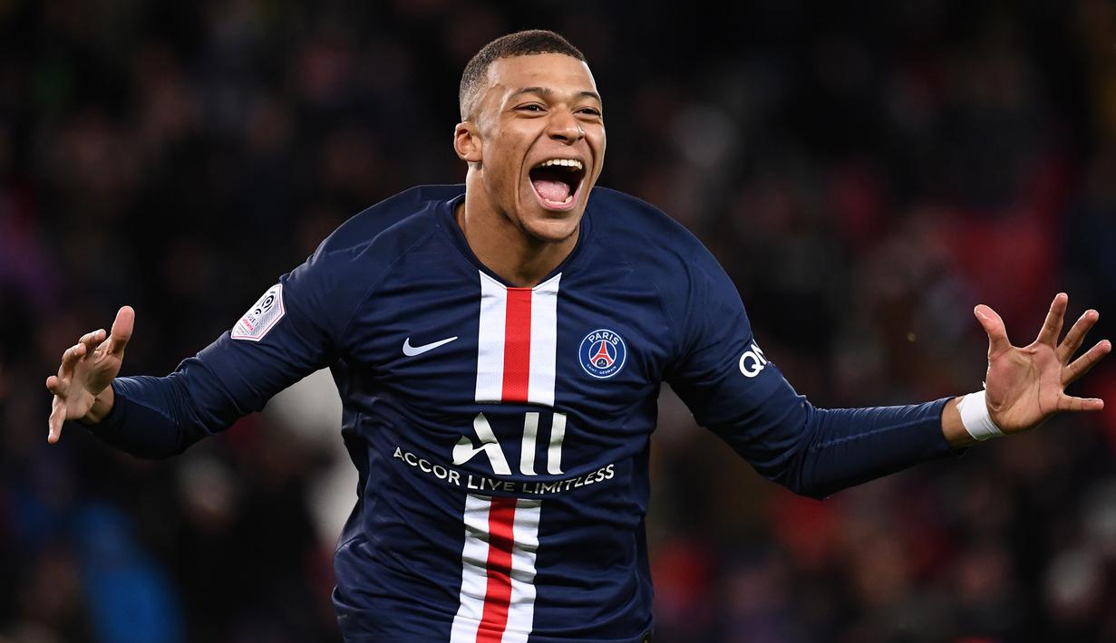 4. Kylian Mbappe (36 kmph) - Kylian Mbappe merupakan salah satu pemain terbaik di dunia sepak bola saat ini. Striker asal Prancis ini memiliki kecepatan berlari mencapai 36 kmph. (AFP/Franck Fife)
