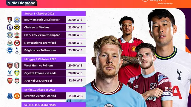 Jadwal dan Live Streaming Liga Inggris 2022/2023 Matchday 10, 8-11 Oktober 2022