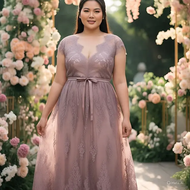 Baju Brokat dengan Potongan A-Line