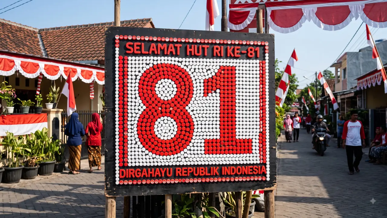 Ide Hiasan 17 Agustus dari Tutup Galon Bekas