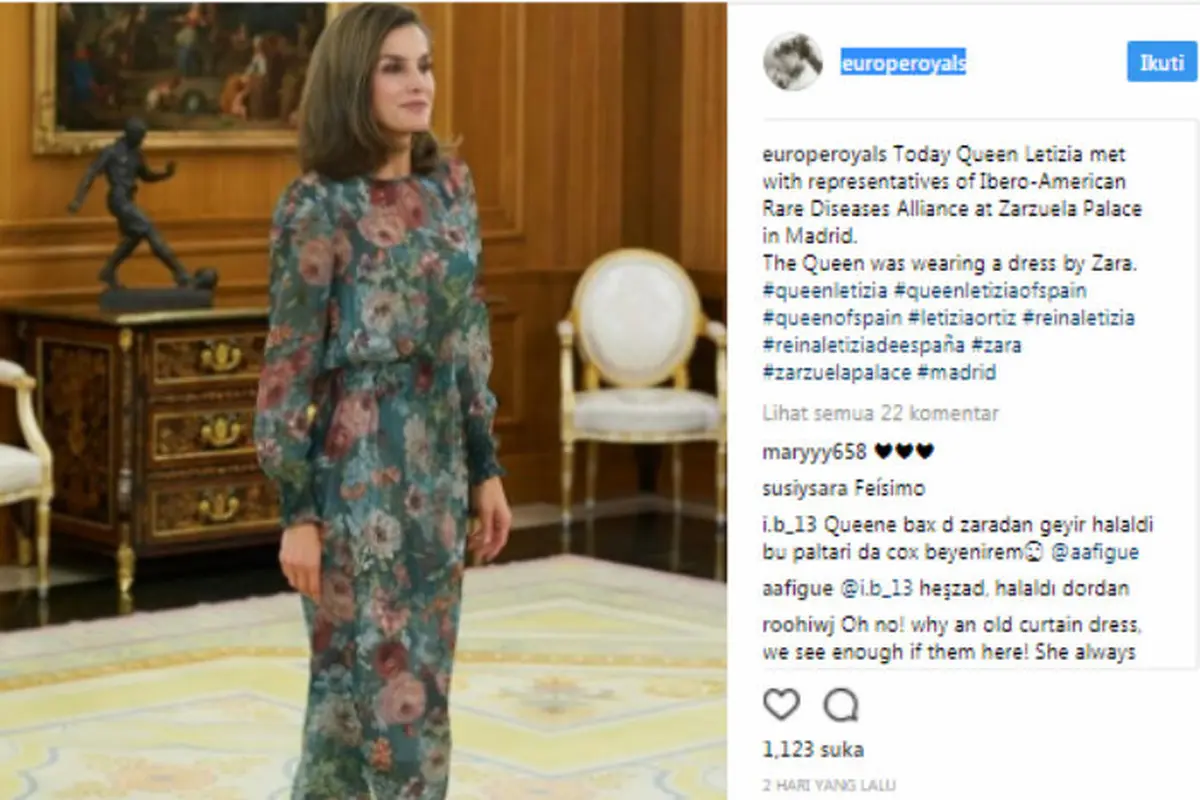 Ratu Spanyol Tertangkap Kamera Menggunakan Gaun Murah