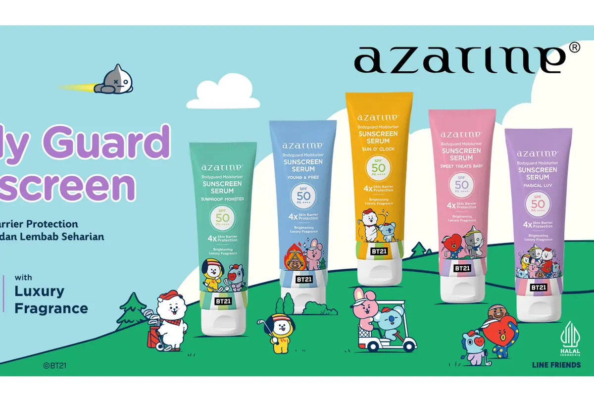 Pakai Sunscreen Nggak Hanya di Wajah, Yuk Berikan Perlindungan Maksimal dengan Azarine Bodyguard Sunscreen Serum with BT21