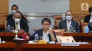 Menteri Luar Negeri Retno Marsudi saat mengikuti rapat kerja dengan Komisi I DPR RI di Kompleks Parlemen, Senayan, Jakarta, Selasa, (31/5). Rapat tersebut membahas Rencana Kerja Anggaran  dan Rencana Kerja Pemerintah Kementerian Luar Negeri tahun 2023. (Liputan6.com/Angga Yuniar)