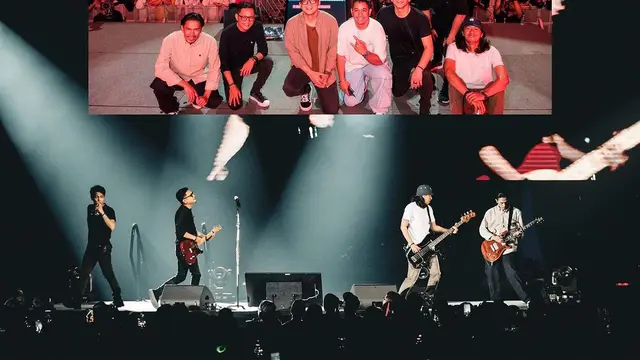 Aksi panggung NOAH saat gelar konser musik di Singapura