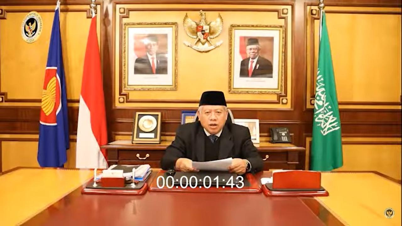 Abdul Aziz Ahmad, Duta Besar RI untuk Arab Saudi mengumumkan soal kuota haji jemaah Indonesia pada tahun 2023 lewat Youtube KBRI Riyadh.