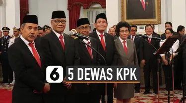 Lima Dewas KPK ucap sumpah jabatan di Istana Kepresidenan pada Jumat (20/12/2019).