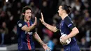 Paris Saint-Germain (PSG) hanya bermain imbang 2-2 menghadapi Manchester City pada leg pertama perempat final Liga Champions di Stadion Parc des Princes, Paris, Kamis (7/4/2016) dini hari WIB. (AFP/Martin Bureau)