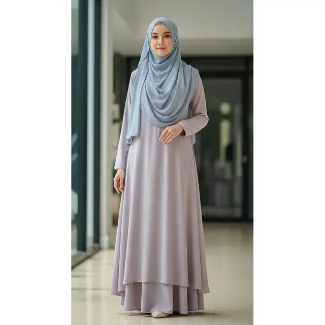 9 Model Gamis Polos ala Baju Kurung Malaysia, Anggun Kesederhanaan dan Tradisi