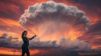 ciri awan cumulonimbus ©Ilustrasi dibuat AI