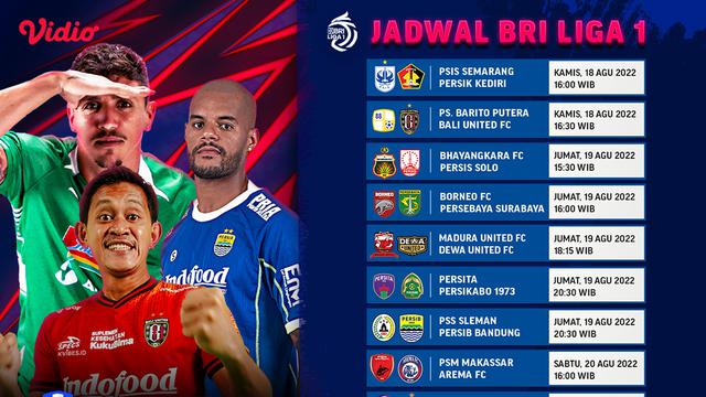 Link Live Streaming BRI Liga 1 2022/2023 Pekan Kelima di Vidio, 18-20 Agustus 2022