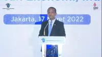 Menteri Investasi/Kepala Badan Koordinasi Penanaman Modal (BKPM) Bahlil Lahadalia dalam Grandlaunching Proyek Investasi Berkelanjutan di Jakarta, Kamis (17/3/2022).