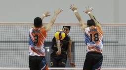 Jakarta BNI 46 berhasil mengamankan dua poin setelah bertarung lima set melawan Kudus Sukun Badak. (Bola.com/M Iqbal Ichsan)