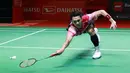 Jonatan memang kesulitan untuk bisa kembali mencapai babak final pada turnamen Indonesia Masters ataupun Indonesia Open yang juga digelar di Istora. Pencapaian terbaik Jonatan adalah mencapai babak semifinal pada Indonesia Masters 2019. (Bola.com/M Iqbal Ichsan)