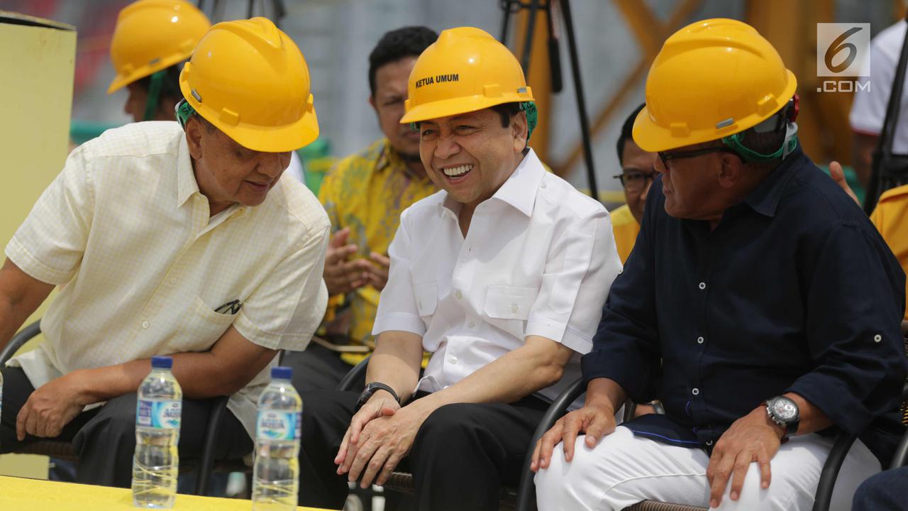 Senyum Semringah Setya Novanto di Peresmian Pembangunan Gedung DPP Golkar