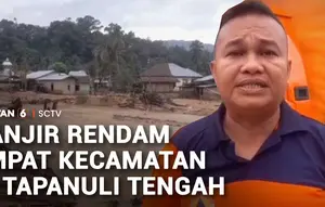 Banjir Rendam Empat Kecamatan di Tapanuli Tengah