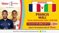 Jadwal dan Live Streaming Semifinal Piala Dunia U-17: Prancis vs Mali di Vidio