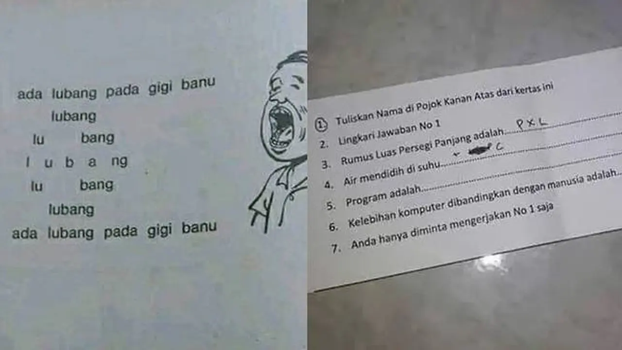 10 Potret Soal Nyeleneh Anak Sekolah, Malah Bikin Bingung