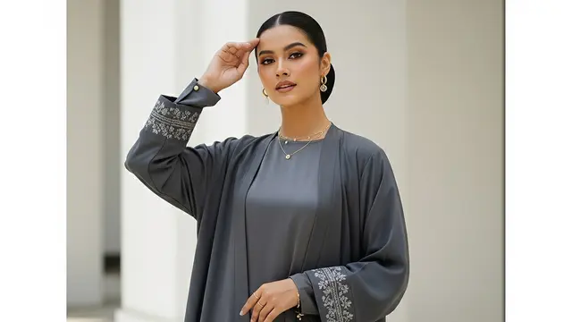 Desain Gamis Abaya Simple tapi Terlihat Mahal