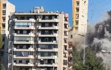 Detik-Detik Mengerikan Sebuah Gedung Tinggi di Beirut Hancur Tak Tersisa Usai Dibom Israel, Belasan Warga Wafat Ada Anak Kecil