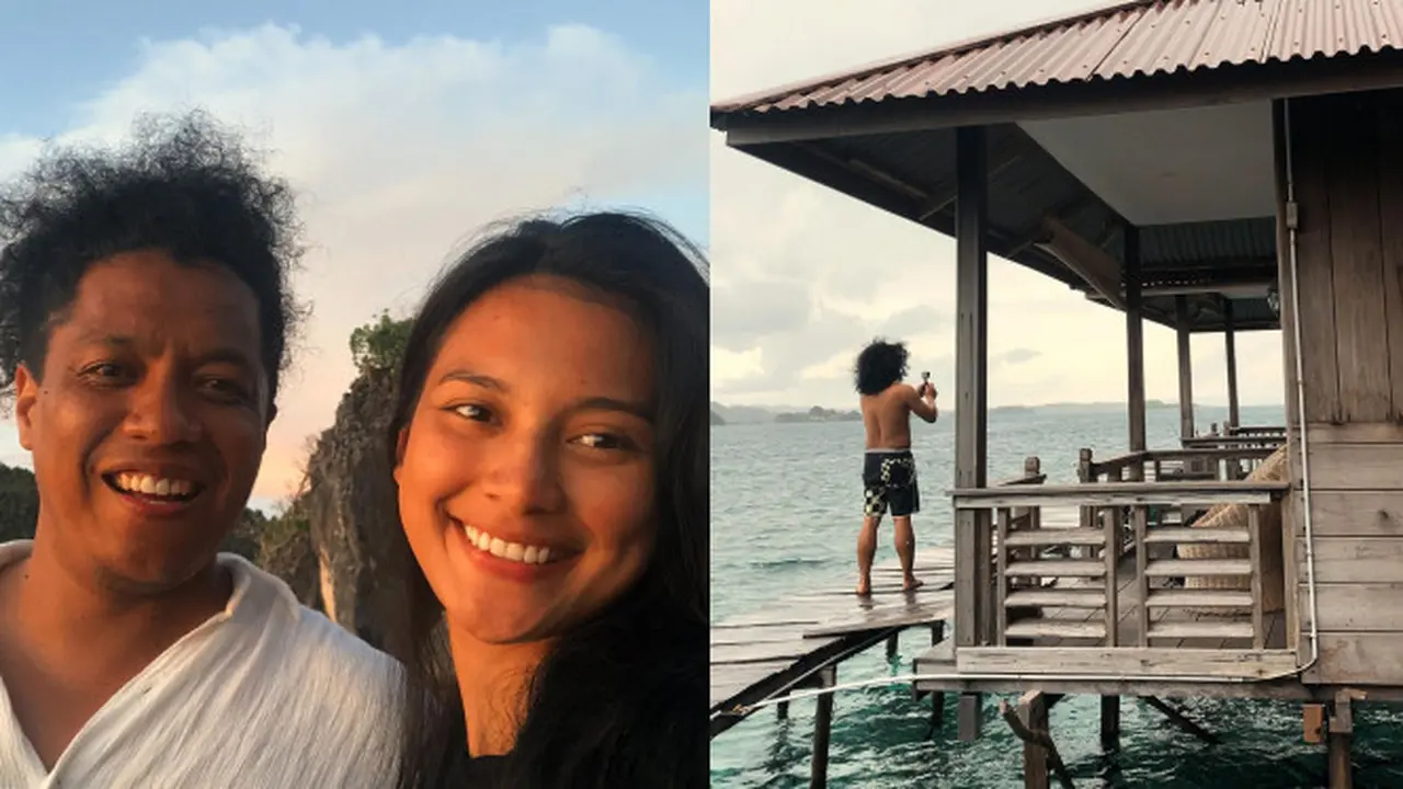 Momen Mesra Arie Kriting dan Indah Permatasari Honeymoon di Raja Ampat