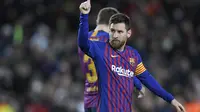 3. Lionel Messi – Penampilan tak menurun meski sudah menginjak 31 tahun. Buktinya saat ini Messi menjadi top skor La Liga dengan 16 gol dan 10 assist. (AFP//Lluis Gene)