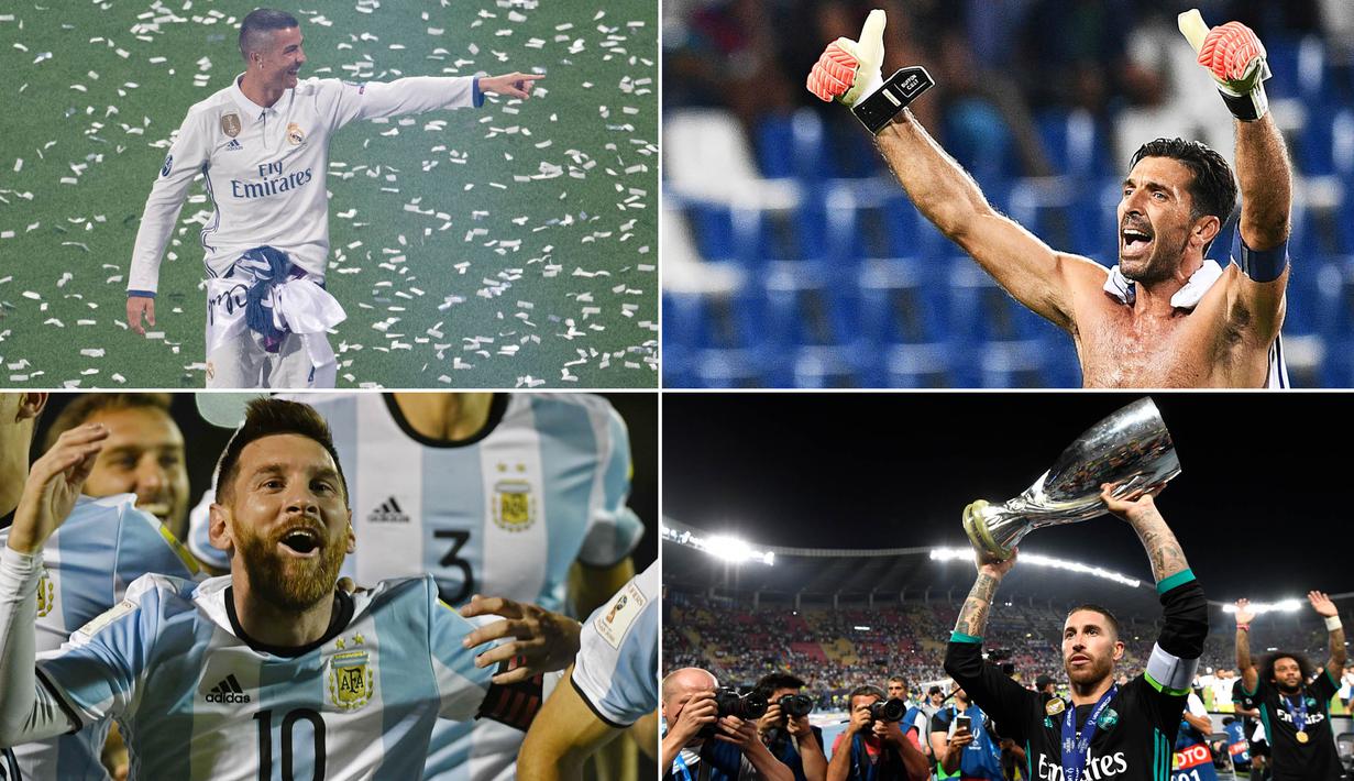 Berikut ini susunan tim terbaik dunia versi FIFA pada tahun 2017 yang didominasi pemain Real Madrid. (Kolase foto-foto dari AFP)