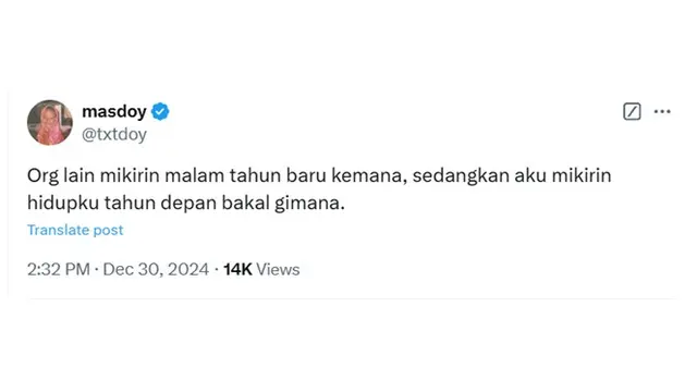 6 Cuitan Netizen Enggak Semangat Sambut Tahun 2025 Ini Bikin Senyum Tipis
