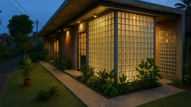 Desain Rumah Industrial dengan Glass Block 2025/via AI