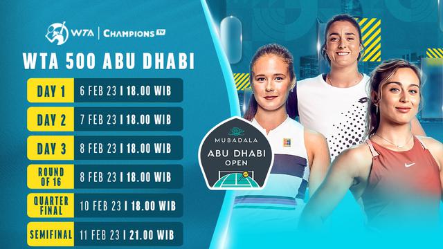 Jadwal dan Live Streaming WTA 500 Abu Dhabi di Vidio, 6-12 Februari 2023
