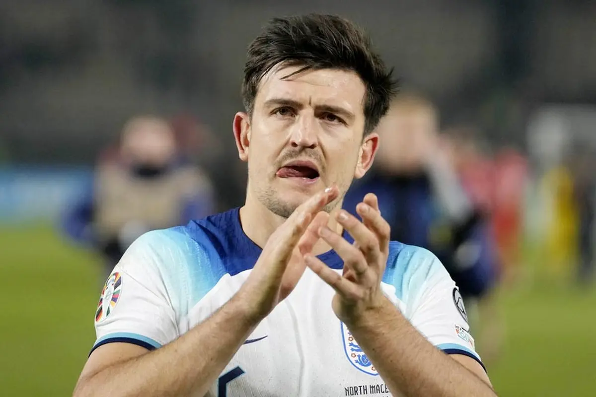 Foto: Melihat Aksi Harry Maguire saat Mengawal Pertahanan Timnas Inggris Vs Makedonia Utara di Kualifikasi Euro 2024