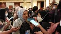 Menteri Ketenagakerjaan Ida Fauziah di Hotel Dharmawangsa, Jakarta Selatan, Jumat (7/10/2022). Menaker mengatakan pembahasan Upah Minimum 2023 sudah dimulai.