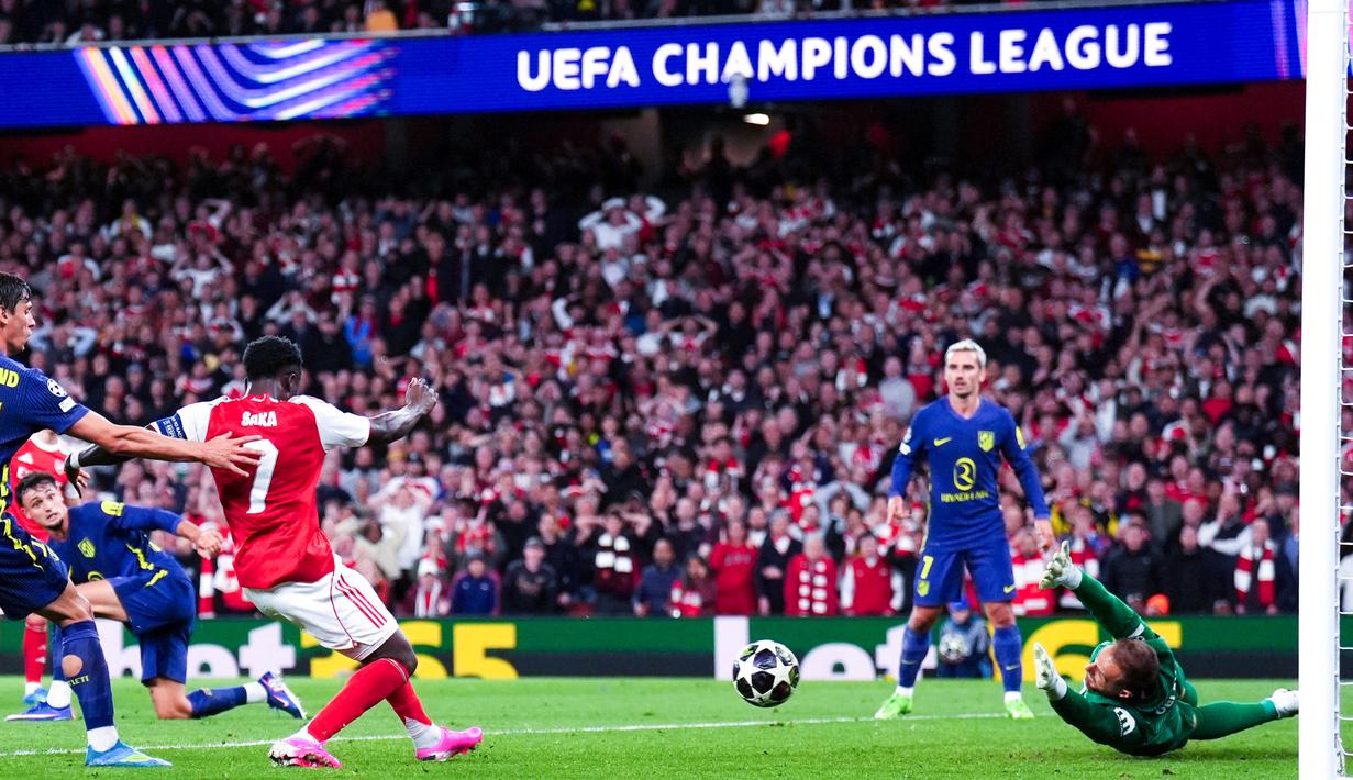 Di final pertama mereka sejak 2006 silam, Arsenal bakal bertemu dengan pemenang laga semifinal lainnya yang mempertemukan Bayern Munchen vs PSG. (John Walton/PA via AP)