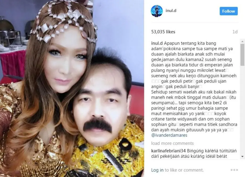 Inul Daratista dan Adam Suseno (Instagram)